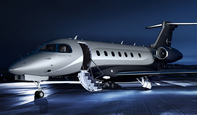 Embraer Legacy 500 cabin for Opa-locka charter