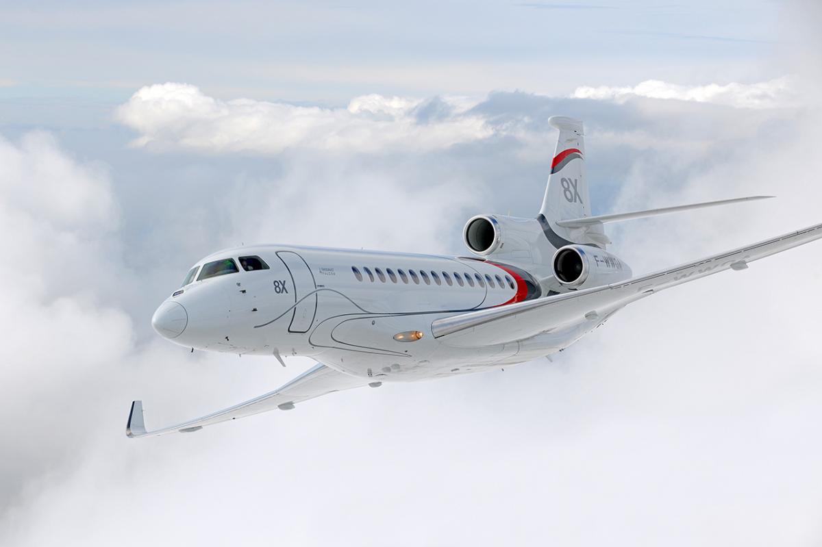 Falcon 8x cabin for Opa-locka charter