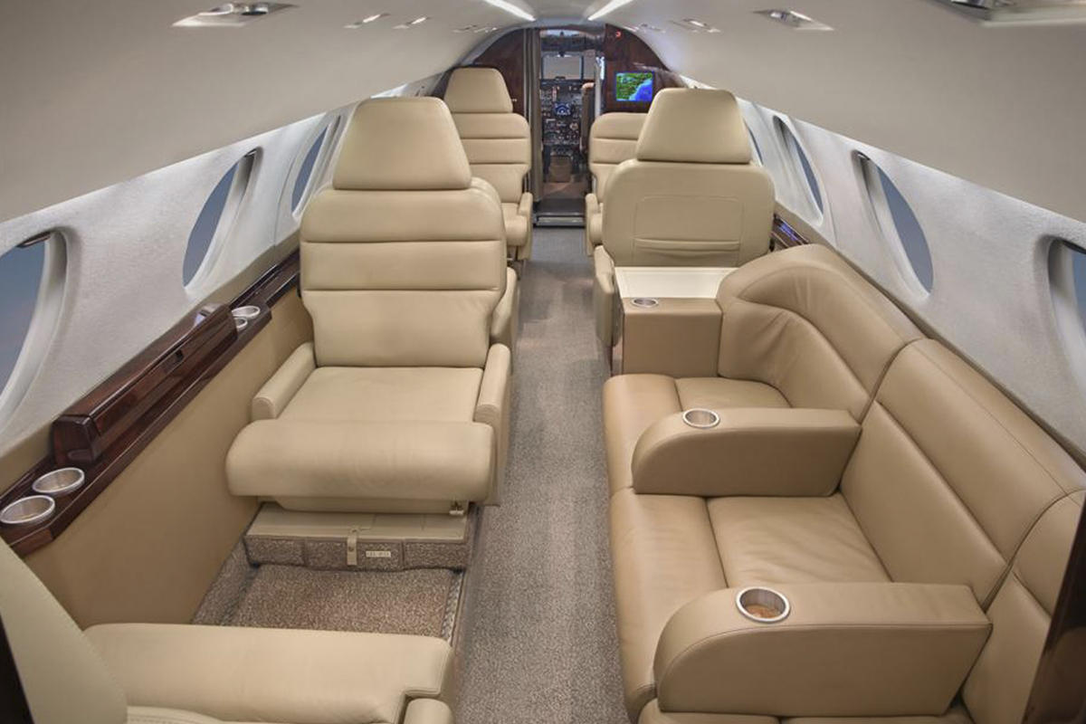 Dassault Falcon 20 cabin for Opa-locka charter