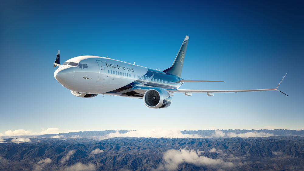 Boeing Business Jet (BBJ) cabin for Opa-locka charter